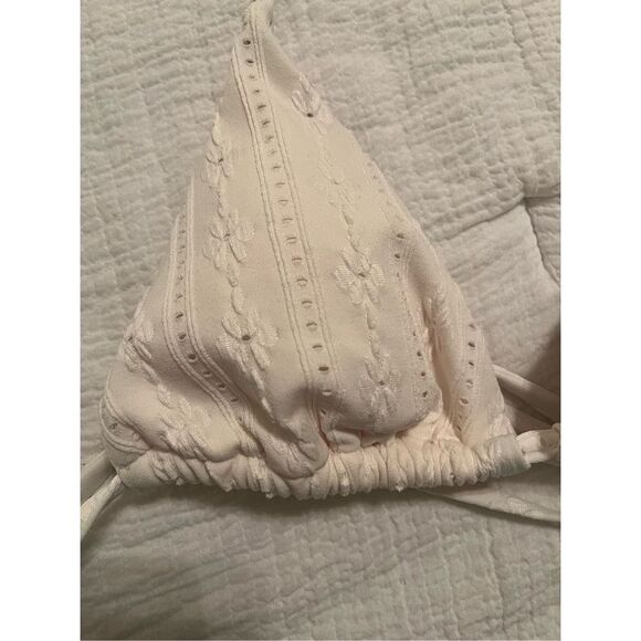 New Andie Swim  Eyelet Coconut String Bikini Top - Picture 3 of 5